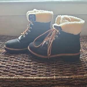 Altar'd State Black and Cream Winter Boots